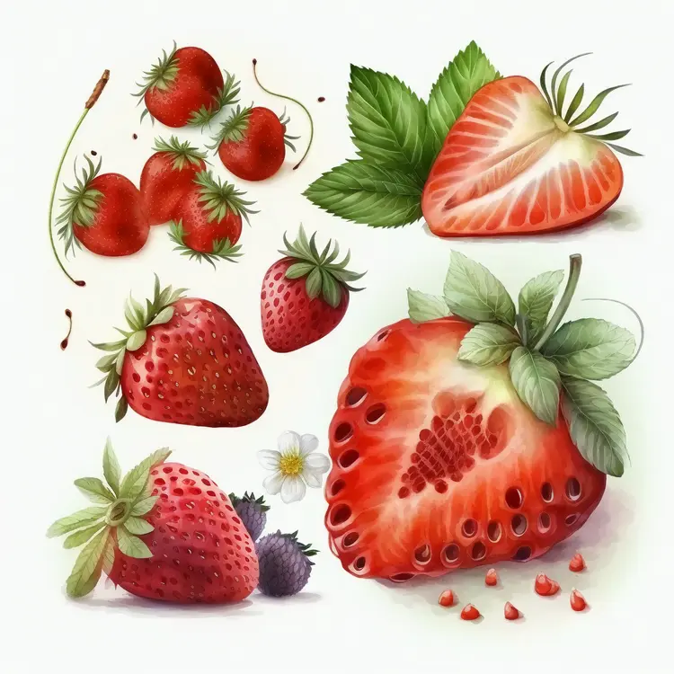 Beautiful Illustrations of Strawberries