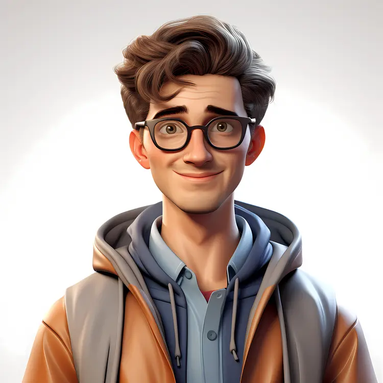 Boy with Glasses and Hoodie
