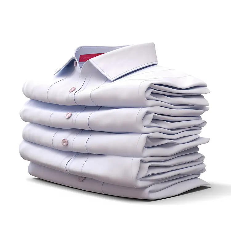 Stack of Folded White Shirts