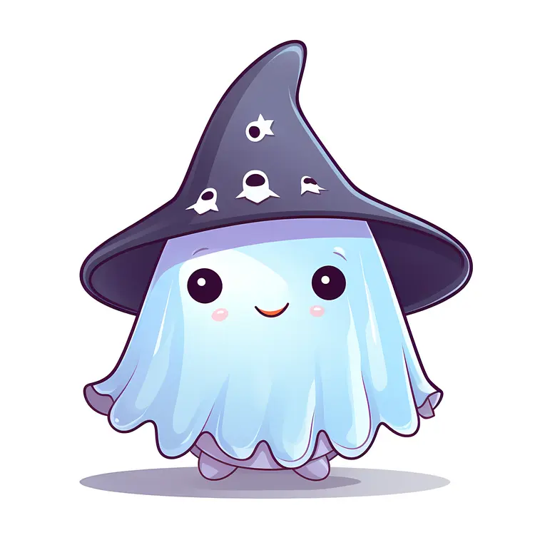 Smiling Ghost with Star Hat