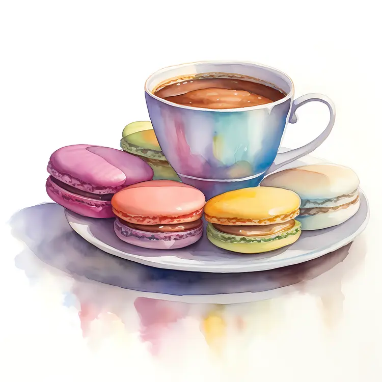 Macarons with Coffee Cup
