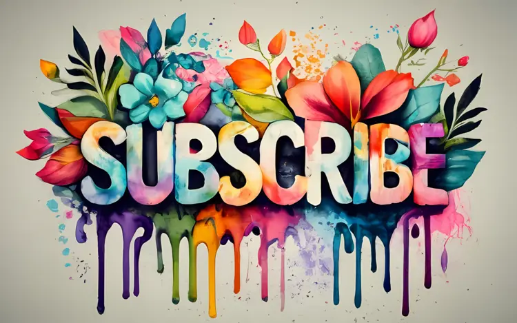 Colorful Subscribe Text with Flowers