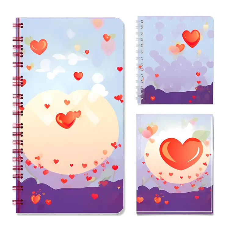 Cute Heart Design Notebooks for Valentine's Day