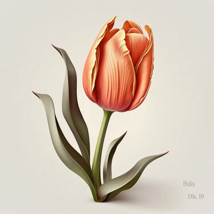 Beautiful Orange Tulip Illustration