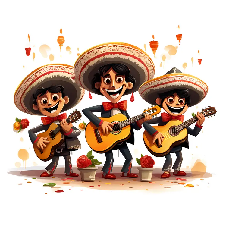 Mariachi Band Playing Guitars