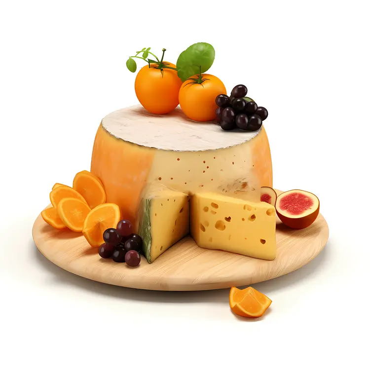 Cheese platter with fruits