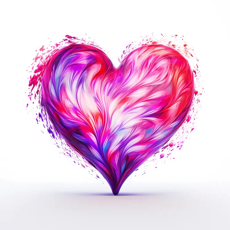 Abstract Colorful Feather Heart
