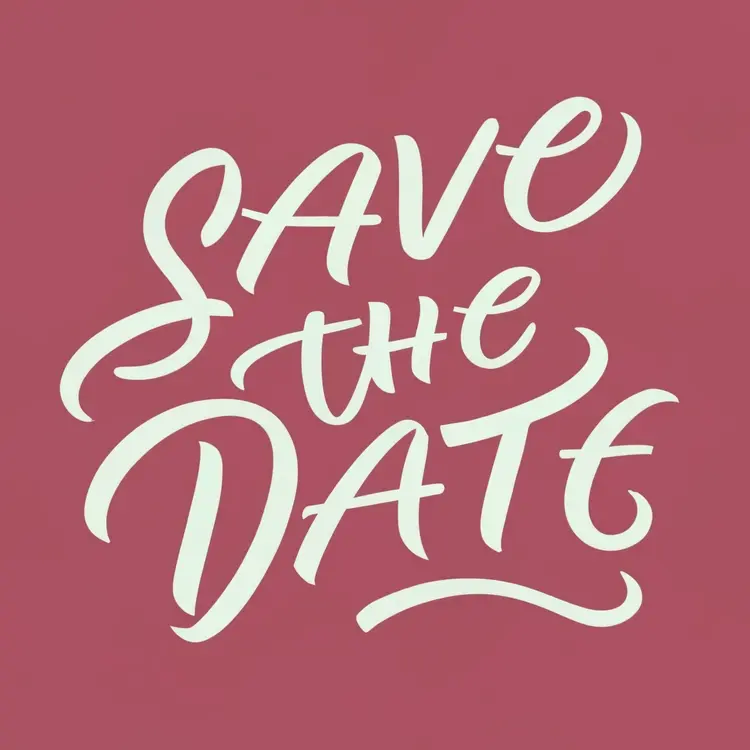 Calligraphy Save the Date
