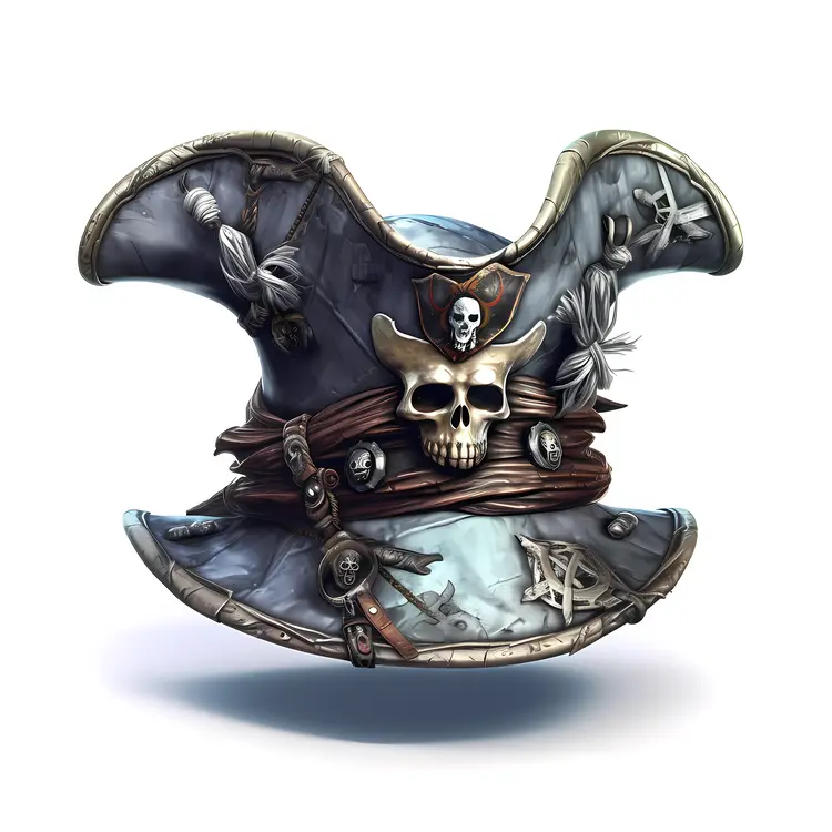 Decorated Pirate Hat with Skull Emblem