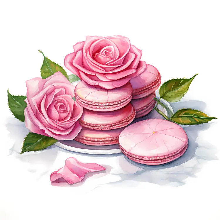 Pink Macarons and Roses Arrangement