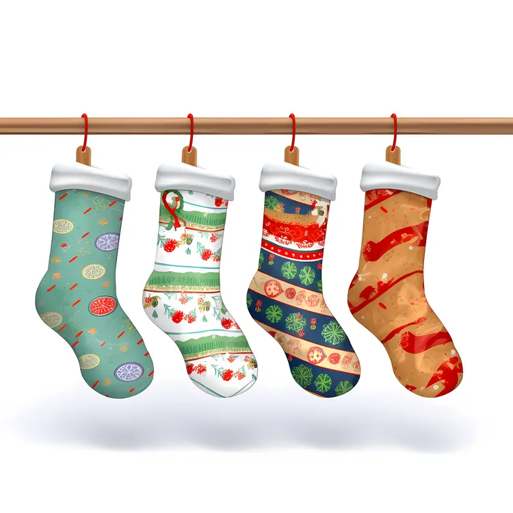 Christmas Stockings with White Fur Tops