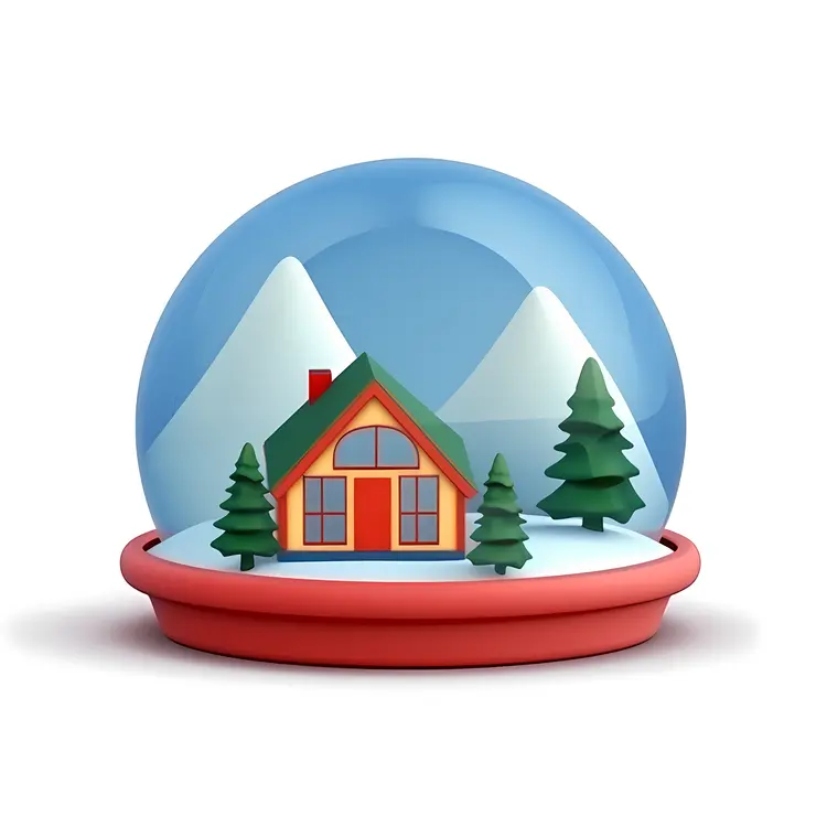 Cute Snow Globe with Winter Scene