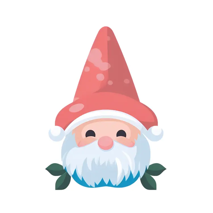 Gnome Head with Red Hat Illustration