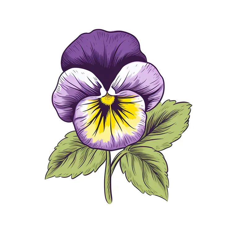 Purple Pansy Illustration