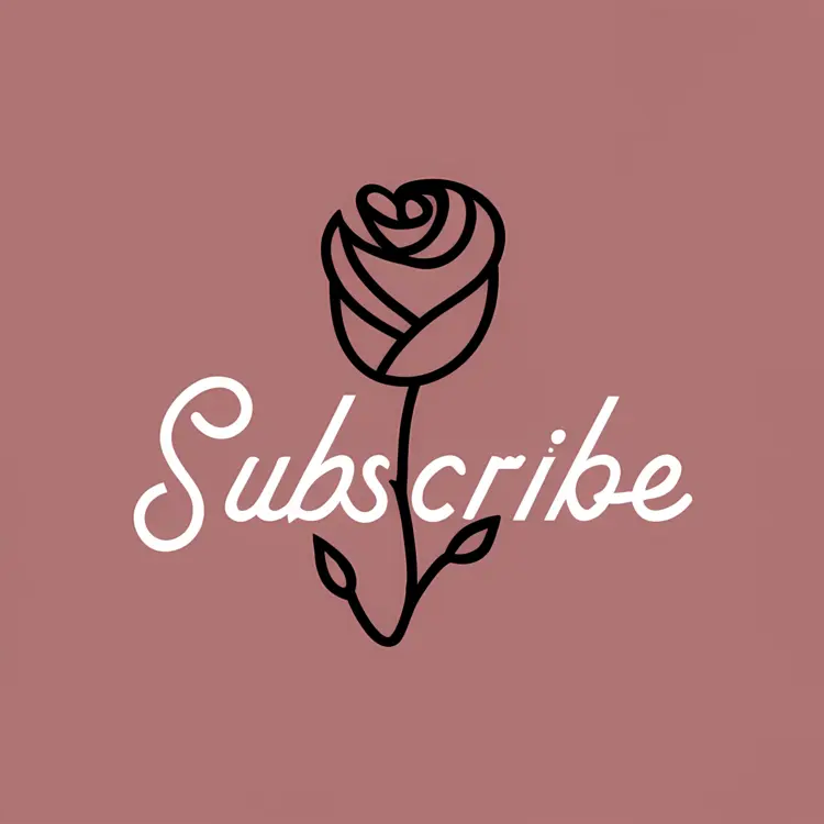 Handwritten Subscribe Text with Rose