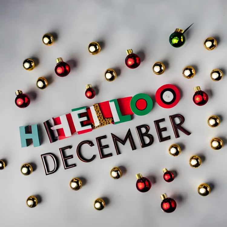 Hello December with Ornaments