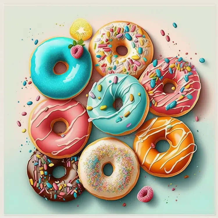 Colorful Assorted Donuts with Sprinkles
