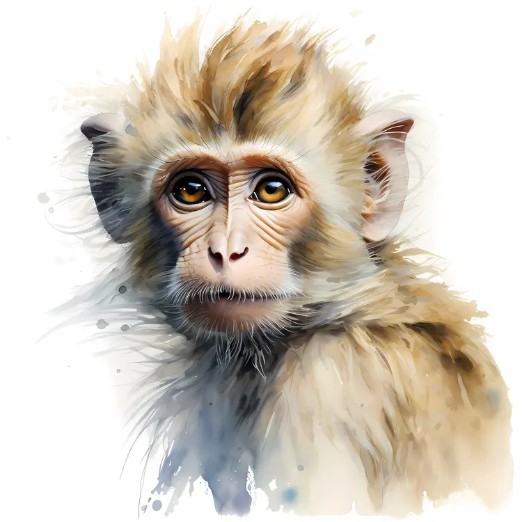 Watercolor Monkey Painting