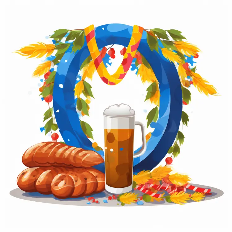 Festive Beer and Bread for Oktoberfest Celebration