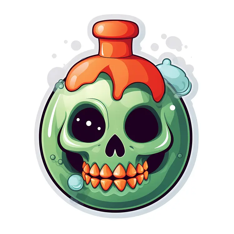 Spooky Green Skull Potion for Halloween