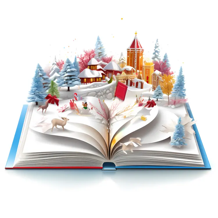 Winter Wonderland in an Open Book