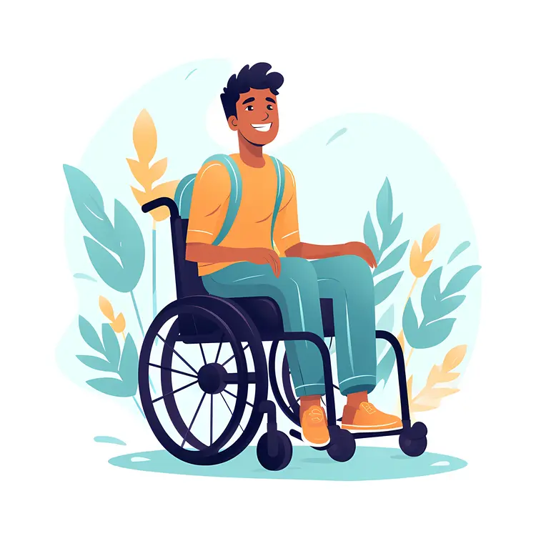 Smiling Person in Wheelchair