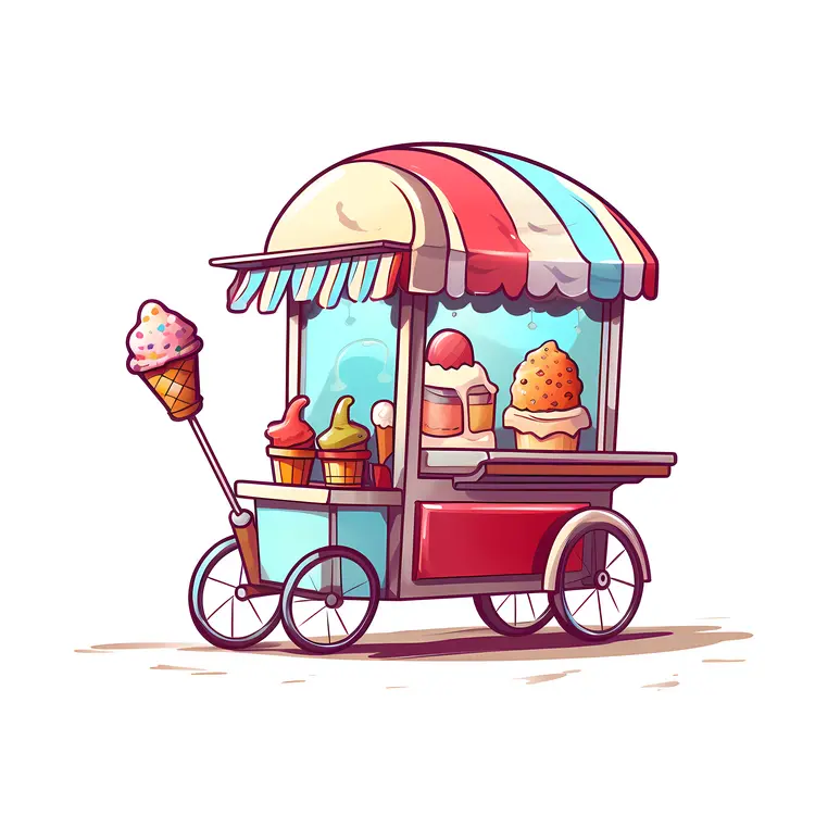 Colorful Ice Cream Cart