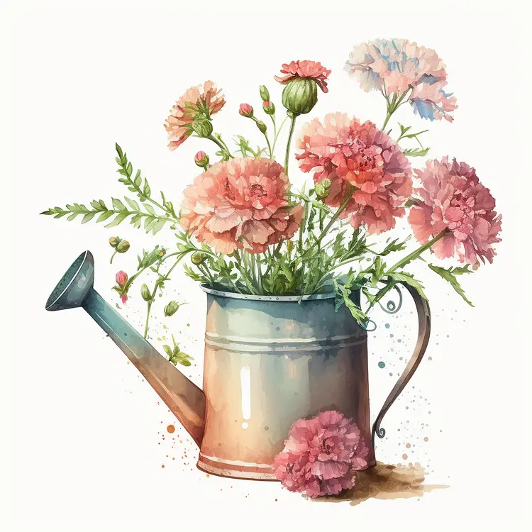 Beautiful Watering Can with Flowers for Mother's Day