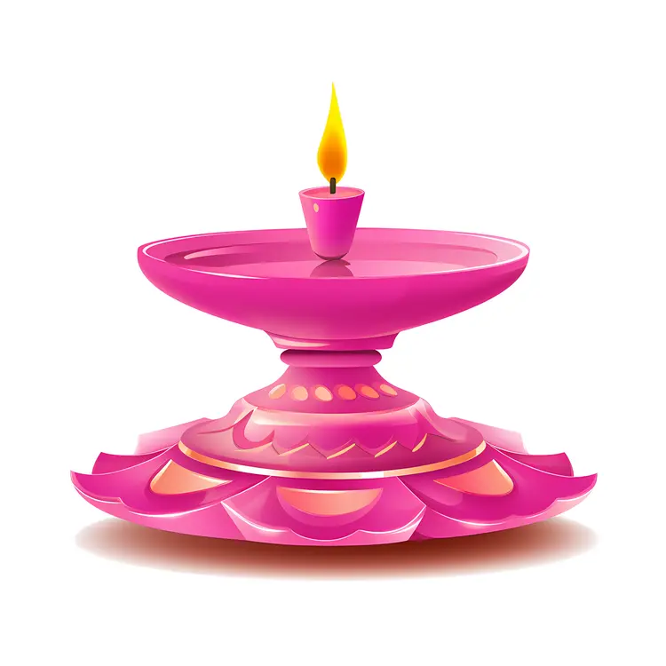 Pink Lamp with Flame