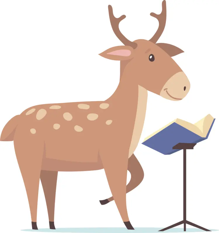 Deer Reading a Book