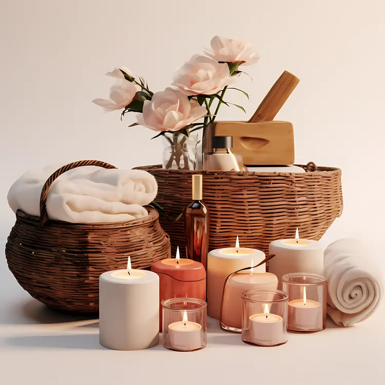 Relaxing Spa Basket with Candles