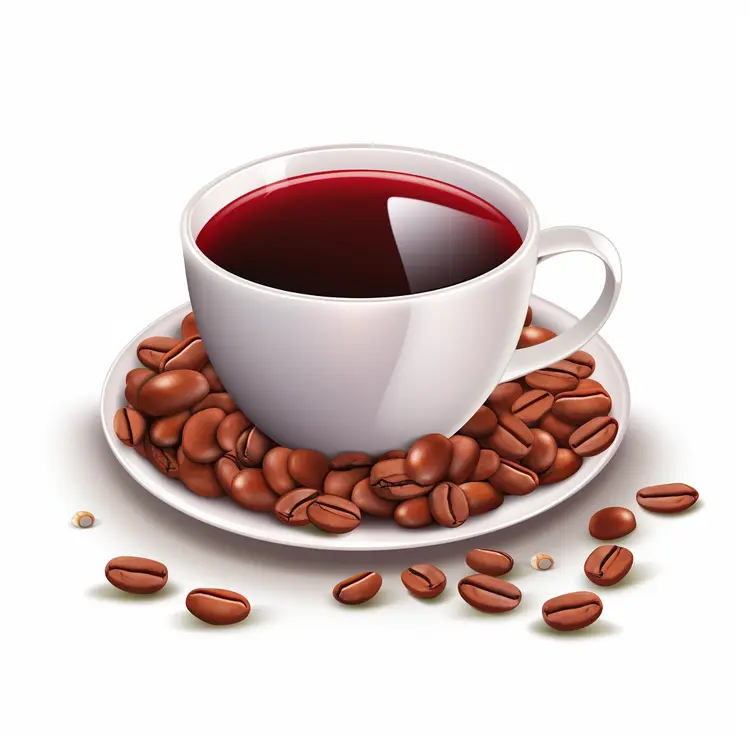 Coffee Cup with Beans on Saucer