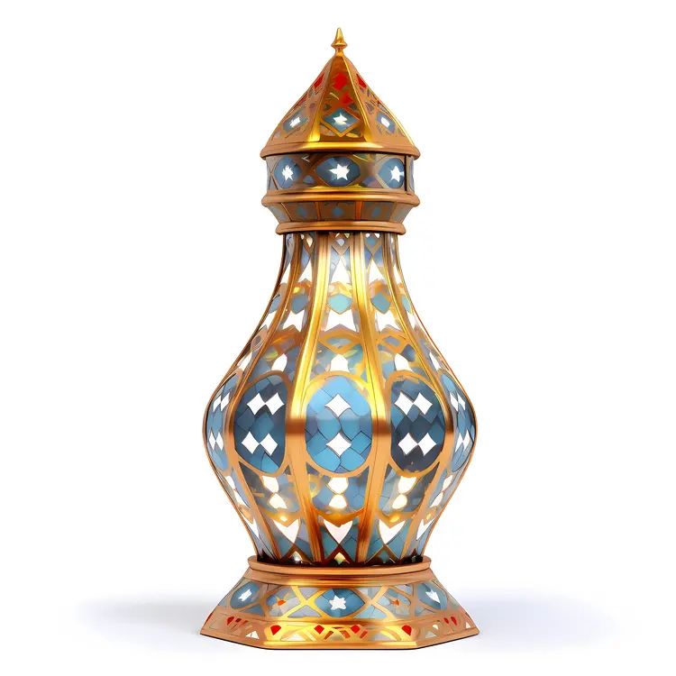 Blue and Gold Decorative Lantern