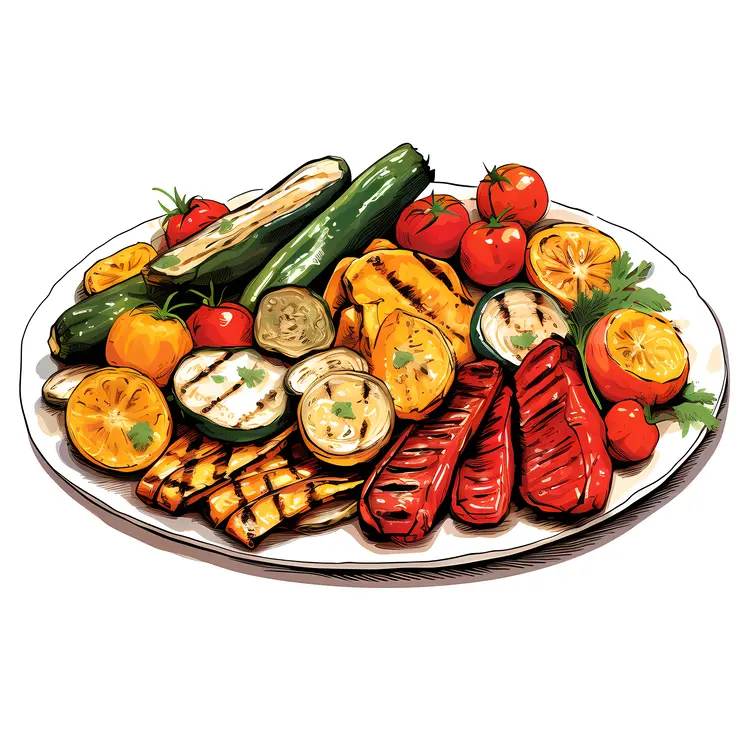Colorful Grilled Vegetables
