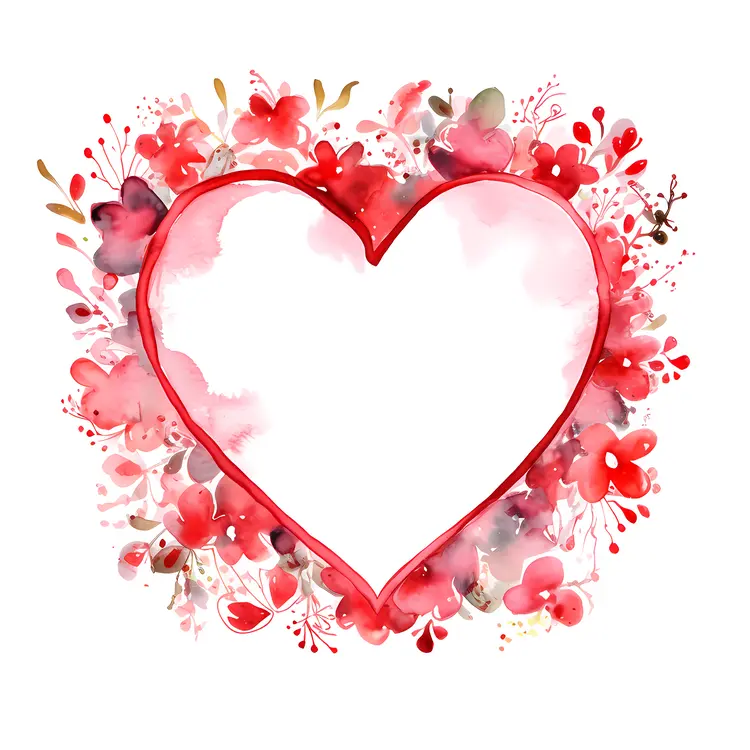 Heart Frame with Floral Design