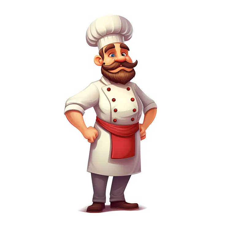Cartoon Chef Character in Uniform