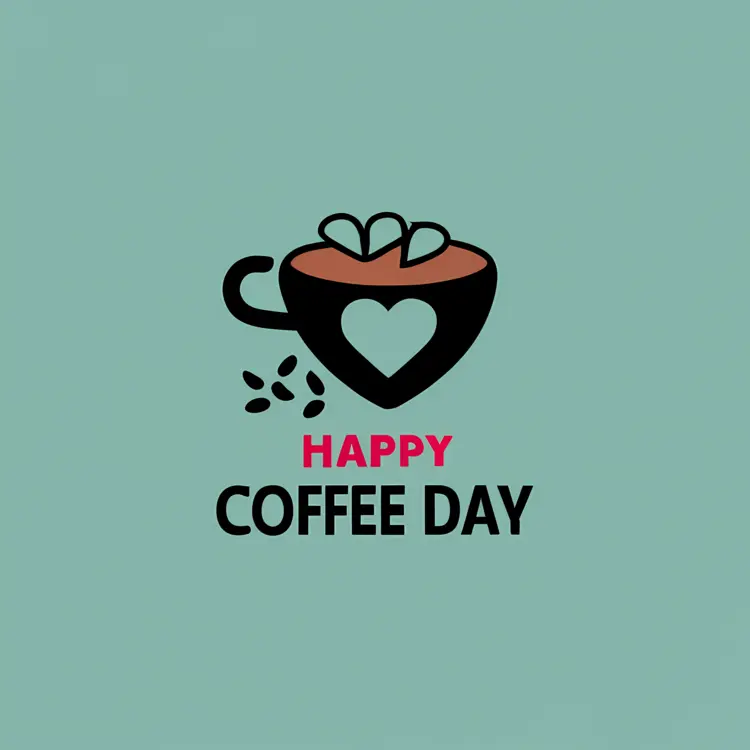 Coffee Cup with Hearts for Coffee Day