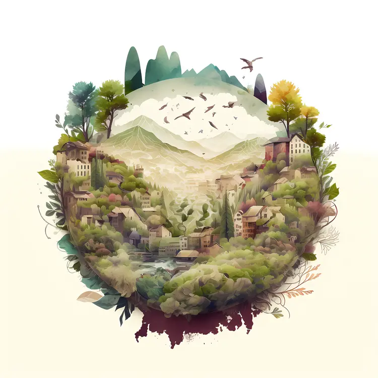 Mountain Village with Scenic Views
