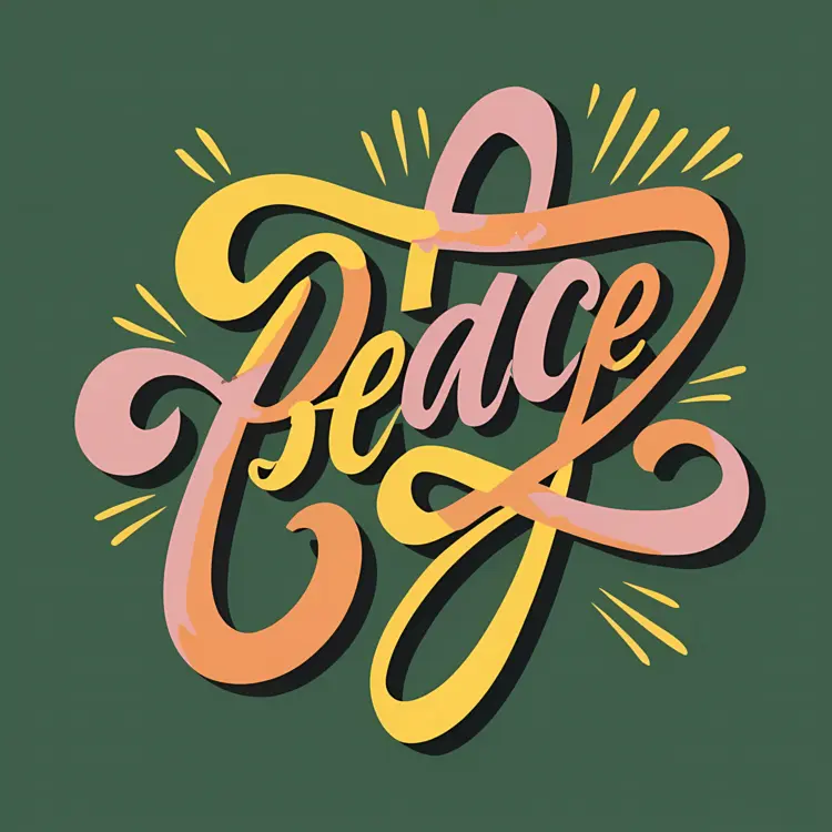 Stylized Peace Word Art