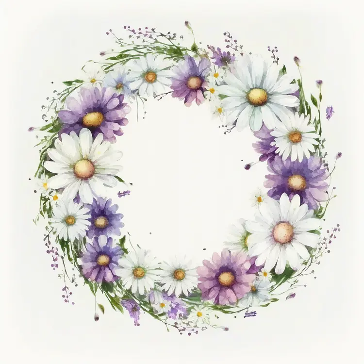 Beautiful Floral Wreath with Daisies for Spring Decor