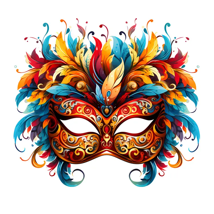 Colorful Feather Mask for Carnival Celebration