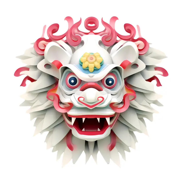Colorful Lion Dance Mask