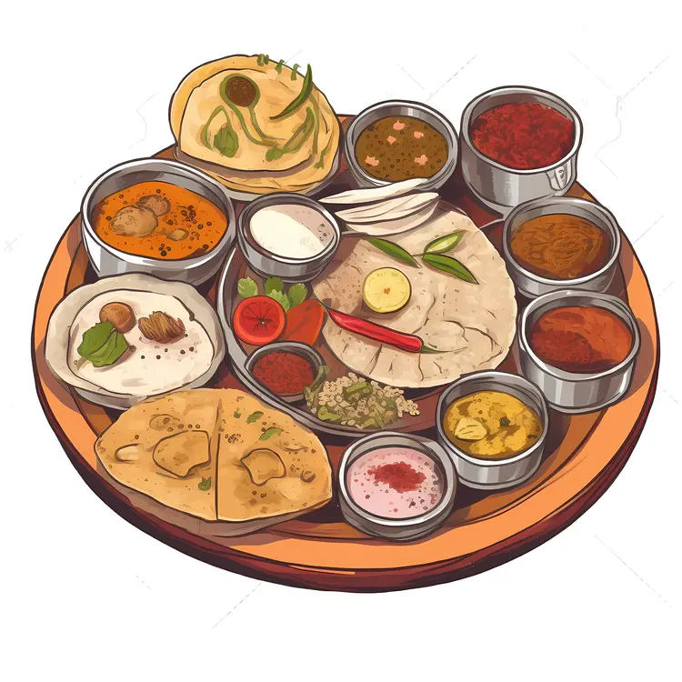 Traditional Indian Thali Platter