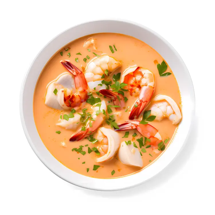 Delicious Shrimp Soup in a Bowl