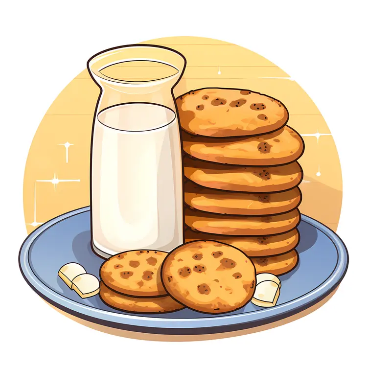 Delicious Cookies and Milk Illustration