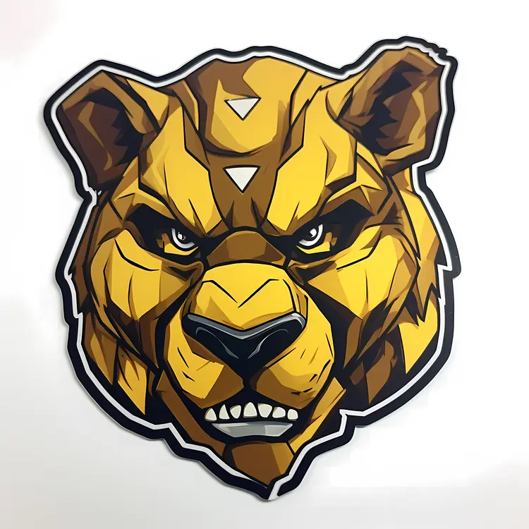 Fierce Lion Head in Cartoon Style