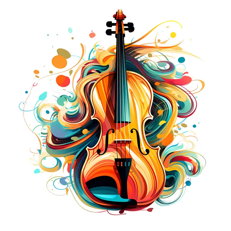 Colorful Violin Illustration