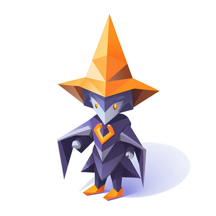 Geometric Gnome with Orange Hat