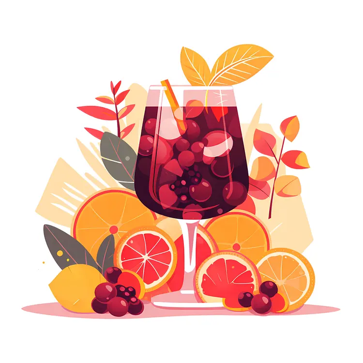 Autumn Fruit Punch in a Glass