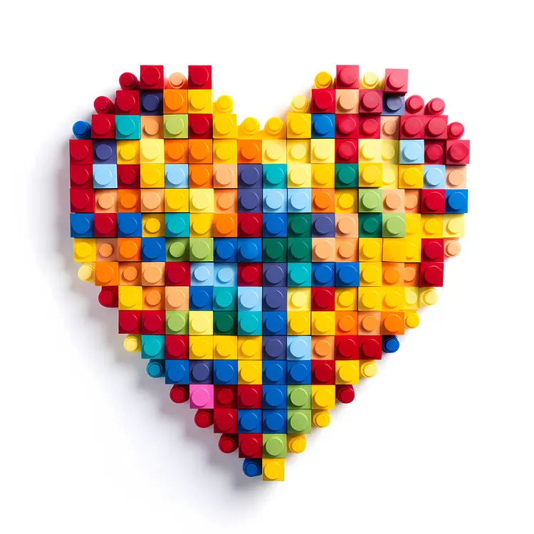 Colorful Lego Heart